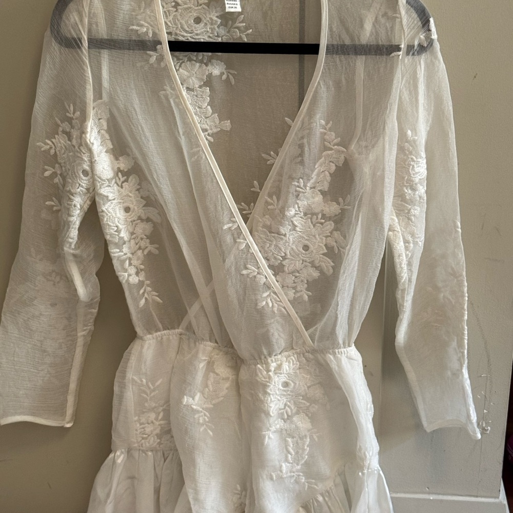 Festival ready!! Sheer White Floral Dress
